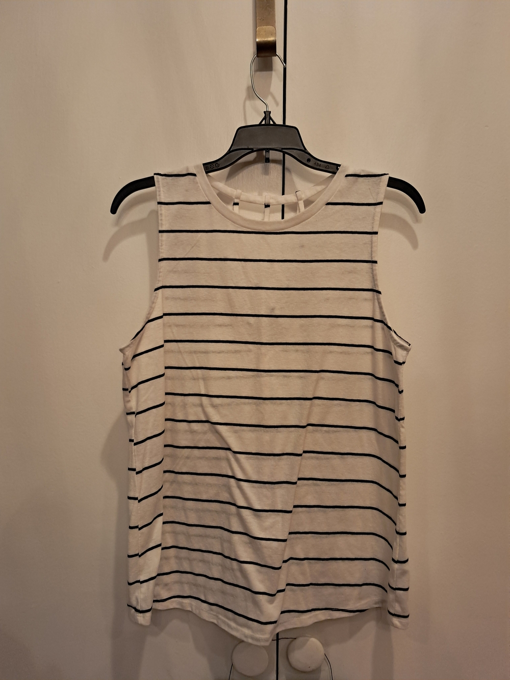 Maurices White Tank Top with Black Stripes